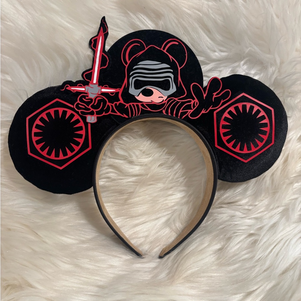 Black and Red Character Mickey/Kylo Ren Headband Ears